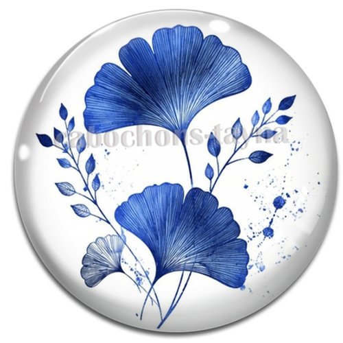 Cabochon feuille, cabochon résine - ou verre rond différente taille