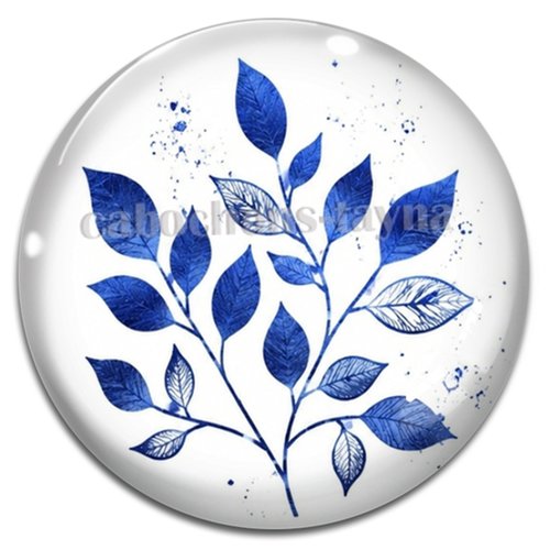 Cabochon feuille, cabochon résine - ou verre rond différente taille