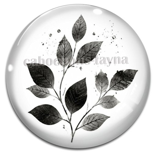 Cabochon feuille, cabochon résine - ou verre rond différente taille