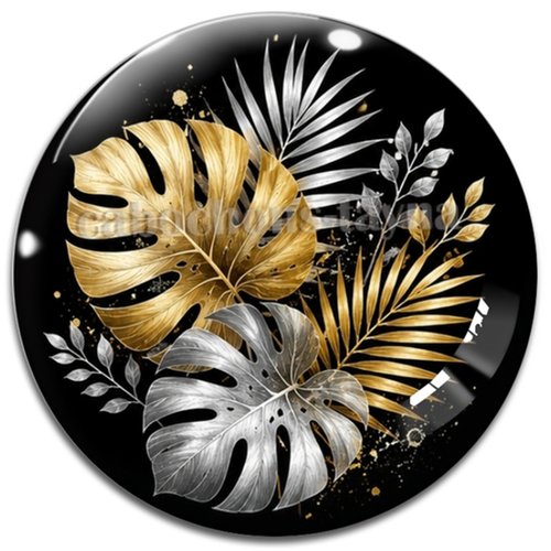 Cabochon feuille, cabochon résine - ou verre rond différente taille