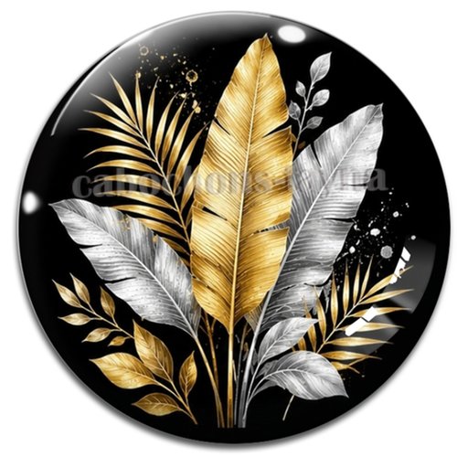 Cabochon feuille, cabochon résine - ou verre rond différente taille
