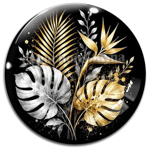 Cabochon feuille, cabochon résine - ou verre rond différente taille
