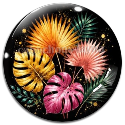 Cabochon feuille, cabochon résine - ou verre rond différente taille