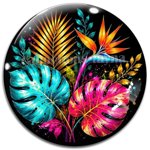 Cabochon feuille, cabochon résine - ou verre rond différente taille