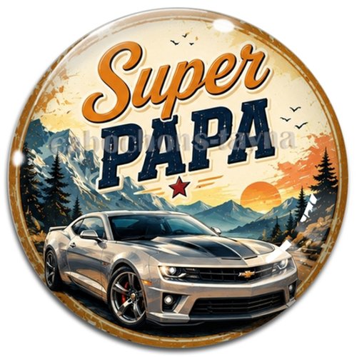 Cabochon super papa– résine ou verre – différentes tailles disponibles