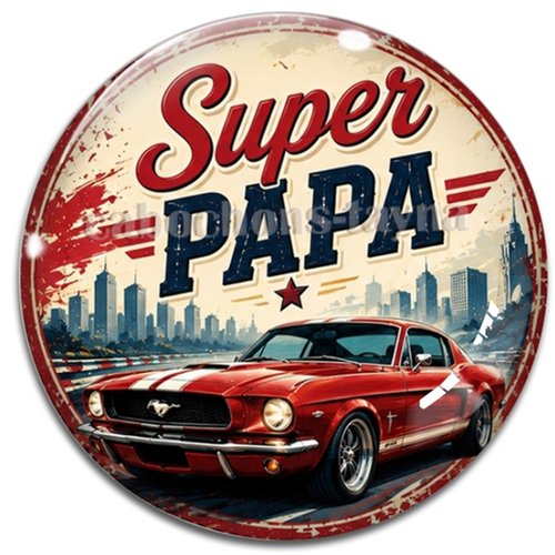 Cabochon super papa– résine ou verre – différentes tailles disponibles
