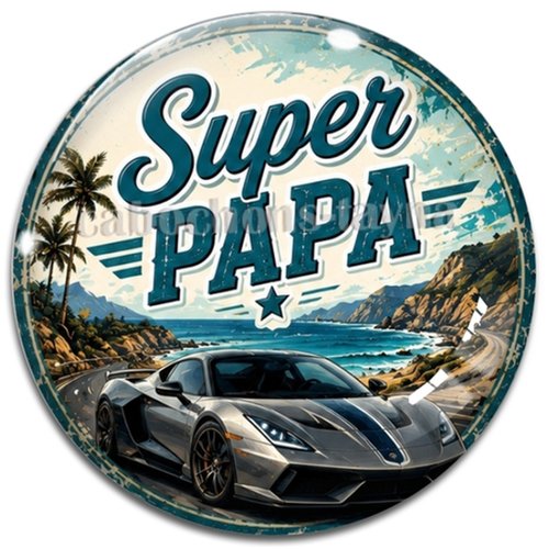 Cabochon super papa– résine ou verre – différentes tailles disponibles