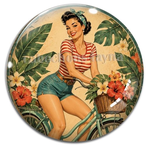 Cabochon pin up – résine ou verre – différentes tailles disponibles