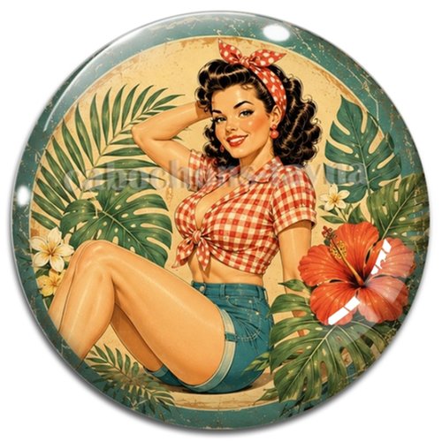 Cabochon pin up – résine ou verre – différentes tailles disponibles