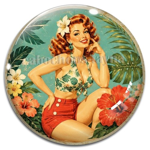 Cabochon pin up – résine ou verre – différentes tailles disponibles