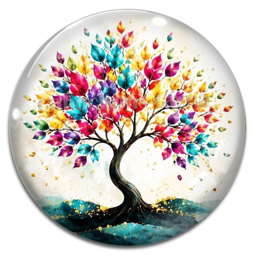 Cabochon arbre de vie, cabochon résine ou verre rond différente taille