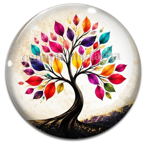 Cabochon arbre de vie, cabochon résine ou verre rond différente taille