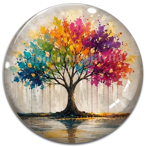 Cabochon arbre de vie, cabochon résine ou verre rond différente taille