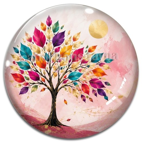 Cabochon arbre de vie, cabochon résine ou verre rond différente taille