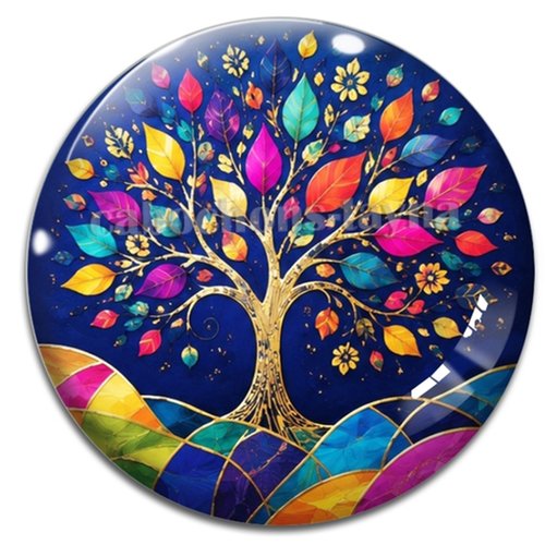 Cabochon arbre de vie, cabochon résine ou verre rond différente taille