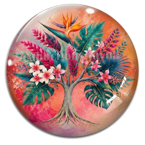 Cabochon arbre de vie, cabochon résine ou verre rond différente taille