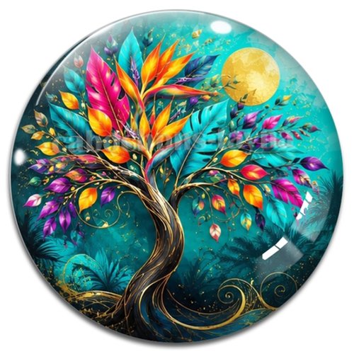 Cabochon arbre de vie, cabochon résine ou verre rond différente taille