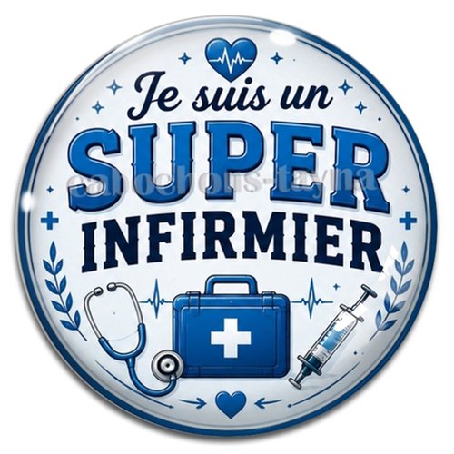 Cabochon super infirmier, cabochon résine - ou verre rond différente taille