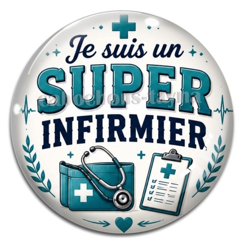 Cabochon super infirmier, cabochon résine - ou verre rond différente taille