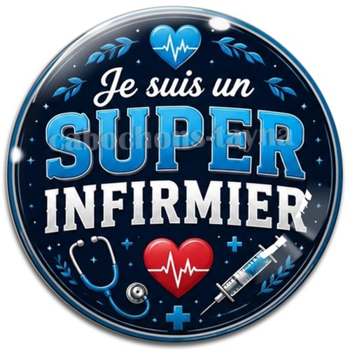 Cabochon super infirmier, cabochon résine - ou verre rond différente taille