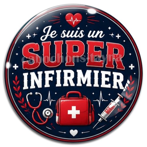 Cabochon super infirmier, cabochon résine - ou verre rond différente taille