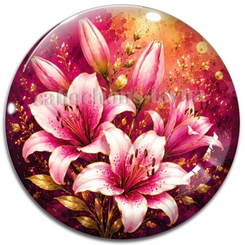 Cabochon fleur lys– résine ou verre – différentes tailles disponibles