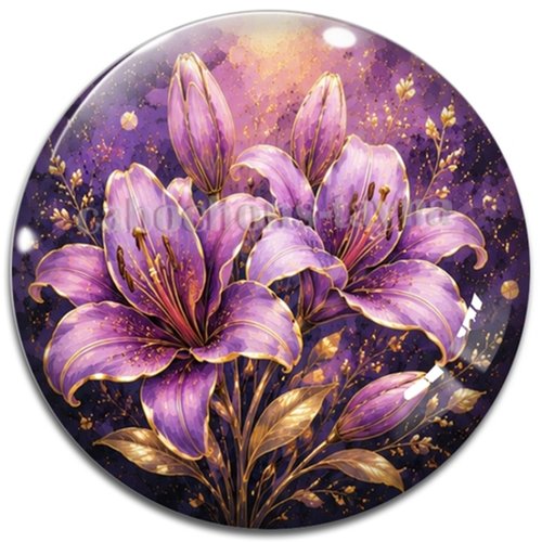 Cabochon fleur lys– résine ou verre – différentes tailles disponibles