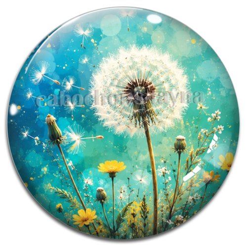 Cabochon pissenlit– résine ou verre – différentes tailles disponibles