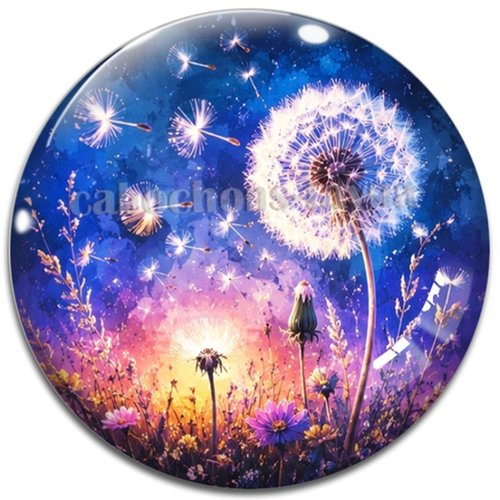 Cabochon pissenlit– résine ou verre – différentes tailles disponibles