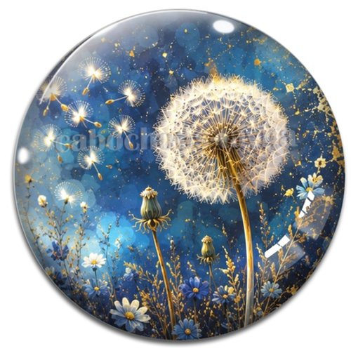 Cabochon pissenlit– résine ou verre – différentes tailles disponibles