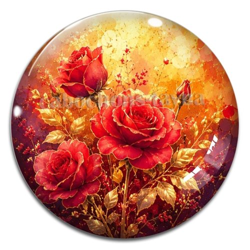 Cabochon rose– résine ou verre – différentes tailles disponibles