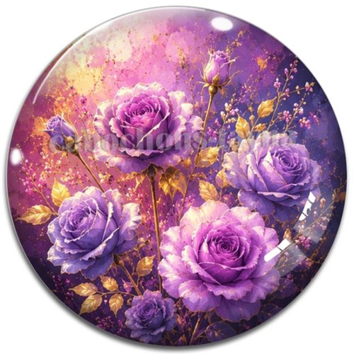 Cabochon rose– résine ou verre – différentes tailles disponibles