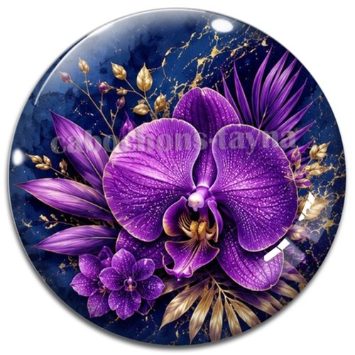 Cabochon fleur exotique – résine ou verre – différentes tailles disponibles