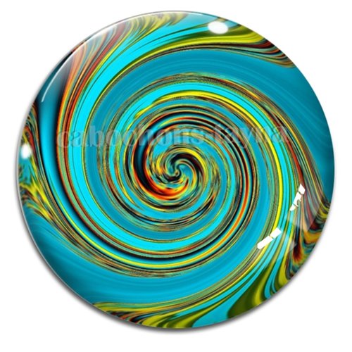 Cabochon spirale, résine ou verre rond différente taille