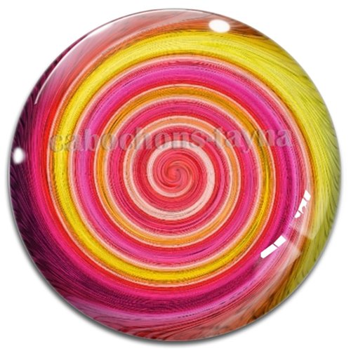 Cabochon spirale, résine ou verre rond différente taille