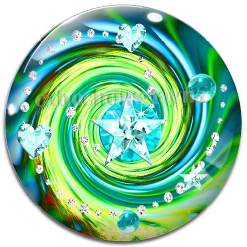 Cabochon spirale, résine ou verre rond différente taille