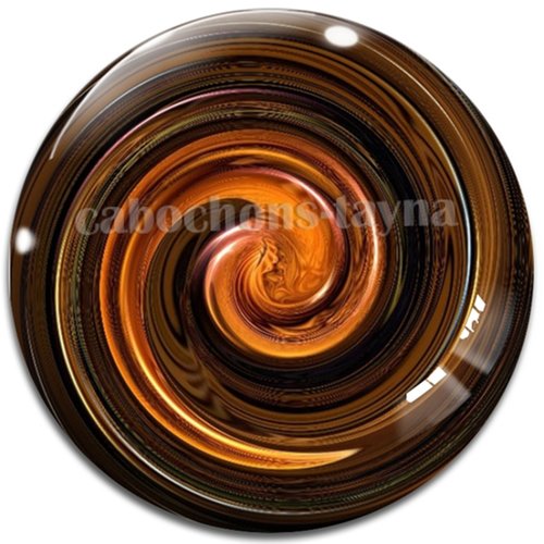 Cabochon spirale, résine ou verre rond différente taille