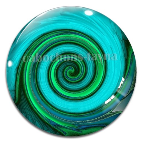 Cabochon spirale, résine ou verre rond différente taille
