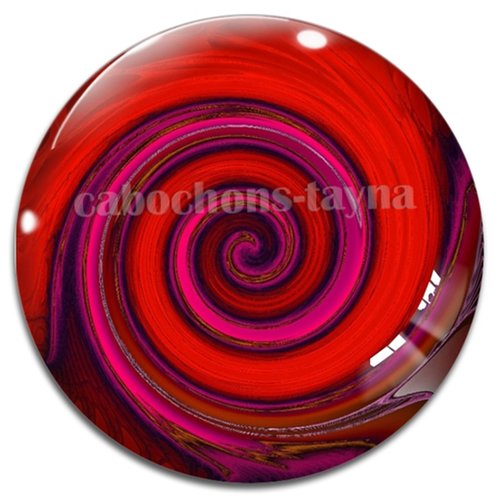 Cabochon spirale, résine ou verre rond différente taille