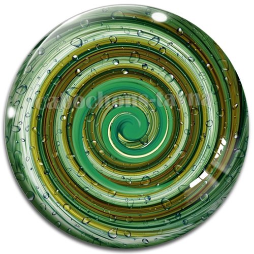 Cabochon spirale, résine ou verre rond différente taille