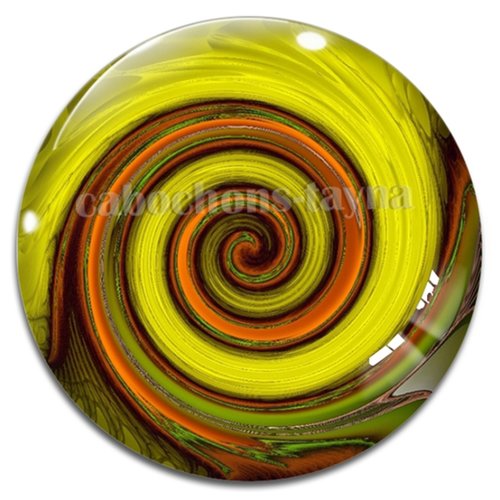 Cabochon spirale, résine ou verre rond différente taille