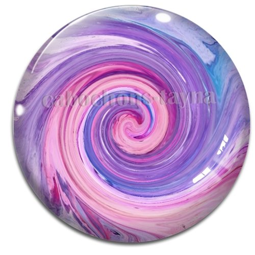 Cabochon spirale, résine ou verre rond différente taille