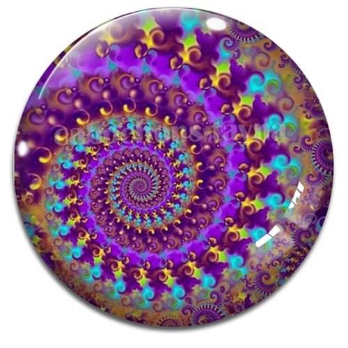 Cabochon spirale, résine ou verre rond différente taille