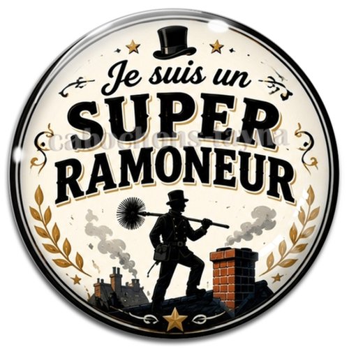 Cabochon super ramoneur, résine ou verre rond différente taille