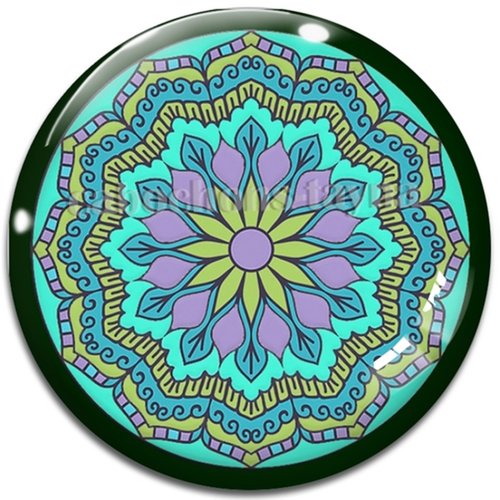 Cabochon mandala, résine ou verre rond différente taille