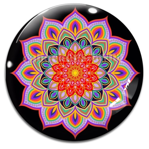 Cabochon mandala, résine ou verre rond différente taille