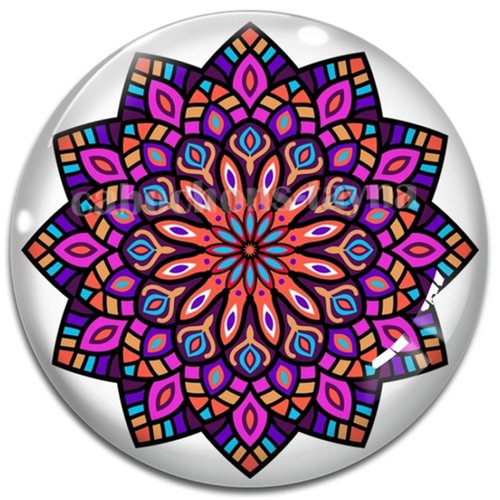 Cabochon mandala, résine ou verre rond différente taille