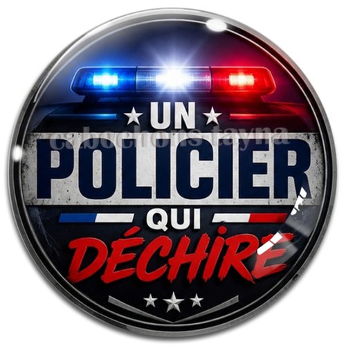 Cabochon un policier qui déchire, résine ou verre rond différente taille