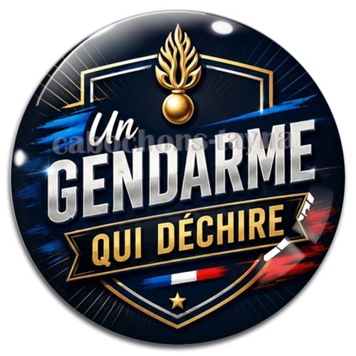 Cabochon un gendarme qui déchire, résine ou verre rond différente taille