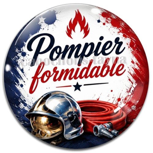 Cabochon un pompier formidable, résine ou verre rond différente taille